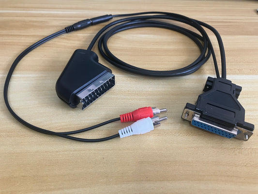 COMMODORE AMIGA 500 600 1200 4000 NEW RGB 2 METRE SCART TV CABLE WITH L/R AUDIO